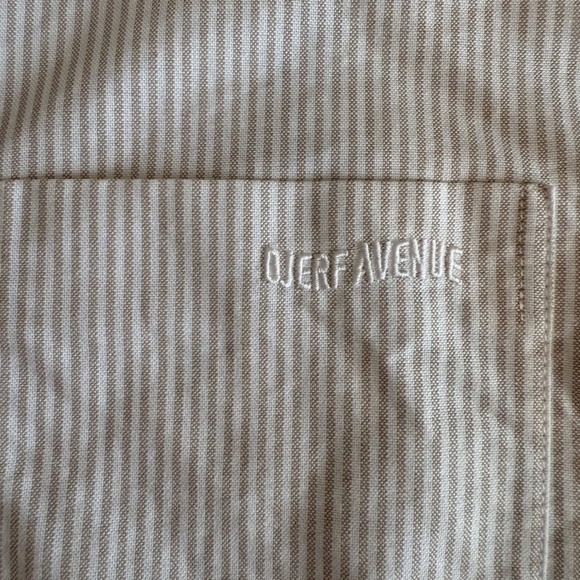 Djerf Avenue Breezy Shirt Beige Stripe size Medium - Picture 2 of 5